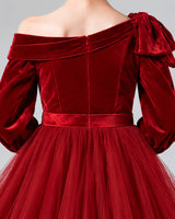 Burgundy Ball Gown Girls Formal Dress Back_Detail [Shared]