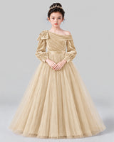 Champagne Ball Gown Girls Formal Dress Front