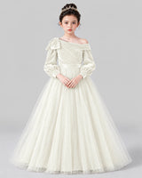 Ivory Ball Gown Girls Formal Dress Front