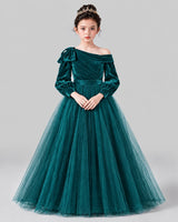 Peacock Ball Gown Girls Formal Dress Front
