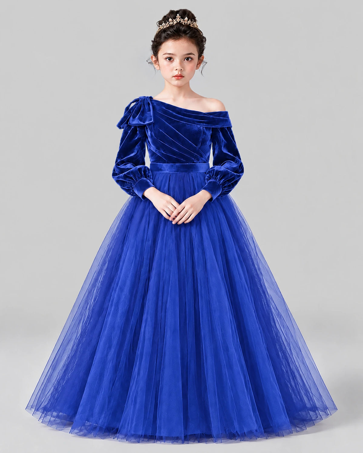 Royal Blue Ball Gown Girls Formal Dress Front
