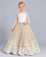 Champagne Ball Gown Girls Formal Dress Front