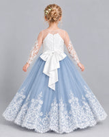Dusty Blue Ball Gown Girls Formal Dress Back [Shared]