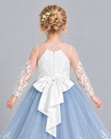 Dusty Blue Ball Gown Girls Formal Dress Back_Detail [Shared]
