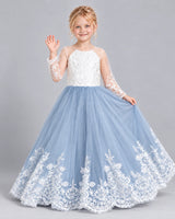 Dusty Blue Ball Gown Girls Formal Dress Pose [Shared]