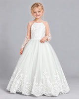 Ivory Ball Gown Girls Formal Dress Front