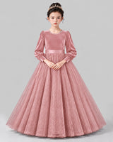 Dusty Rose Ball Gown Girls Formal Dress Front