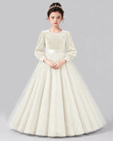 Ivory Ball Gown Girls Formal Dress Front