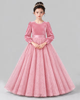 Pink Ball Gown Girls Formal Dress Front