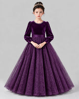 Purple Ball Gown Girls Formal Dress Front