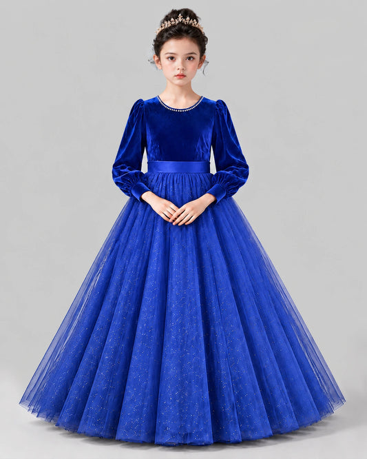 Royal Blue Ball Gown Girls Formal Dress Front