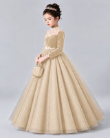 Champagne Ball Gown Girls Formal Dress Front