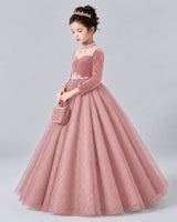 Dusty Rose Ball Gown Girls Formal Dress Front