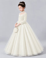 Ivory Ball Gown Girls Formal Dress Front