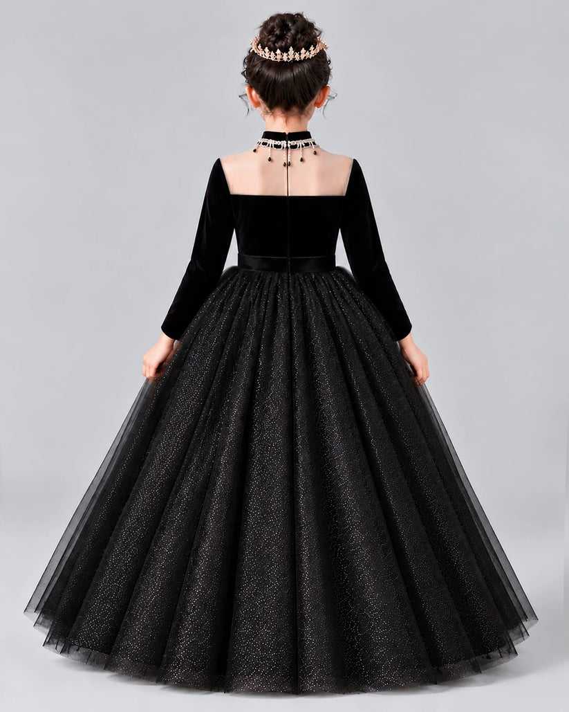 Black Ball Gown Girls Formal Dress Back [Shared]