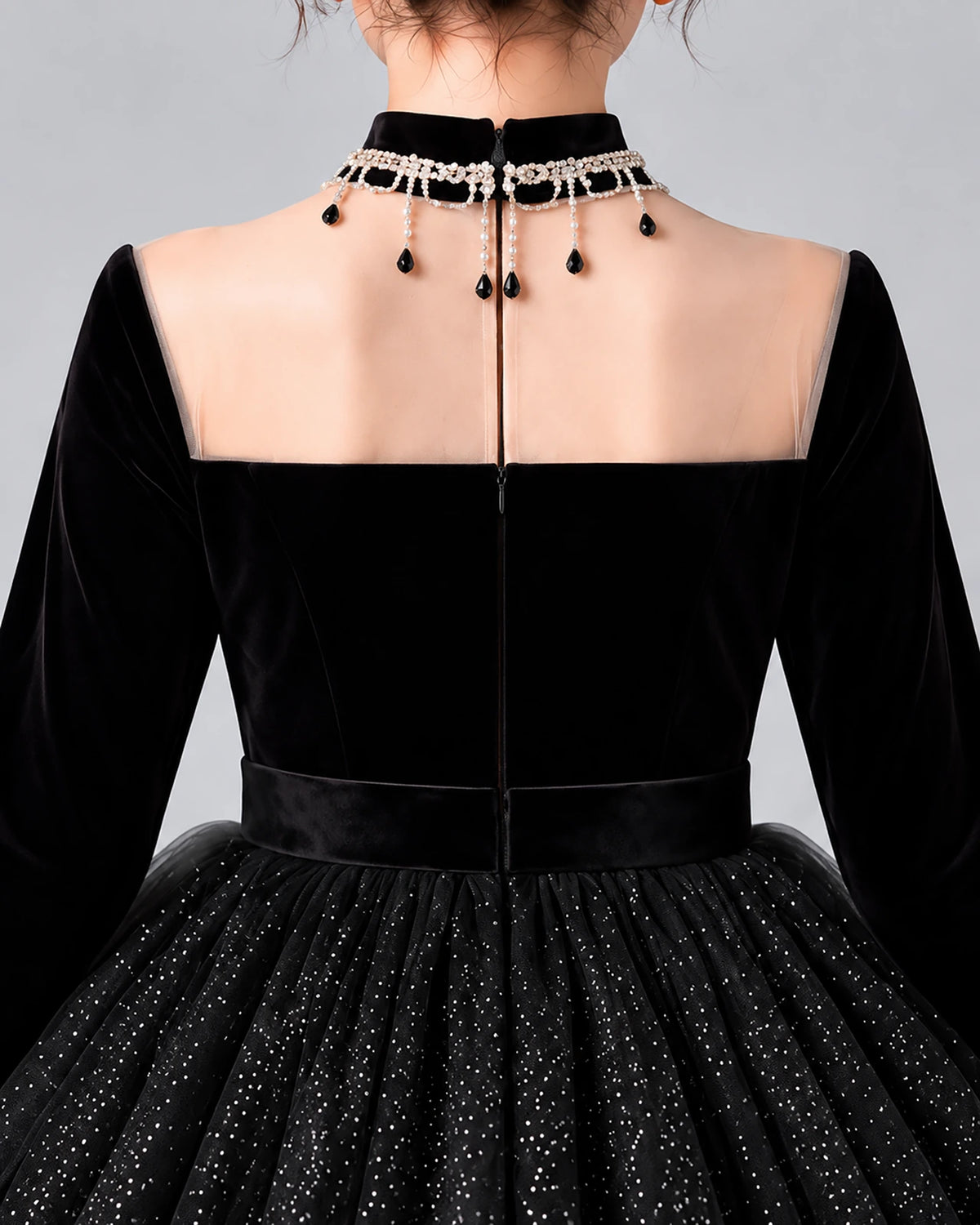 Black Ball Gown Girls Formal Dress Back_Detail [Shared]