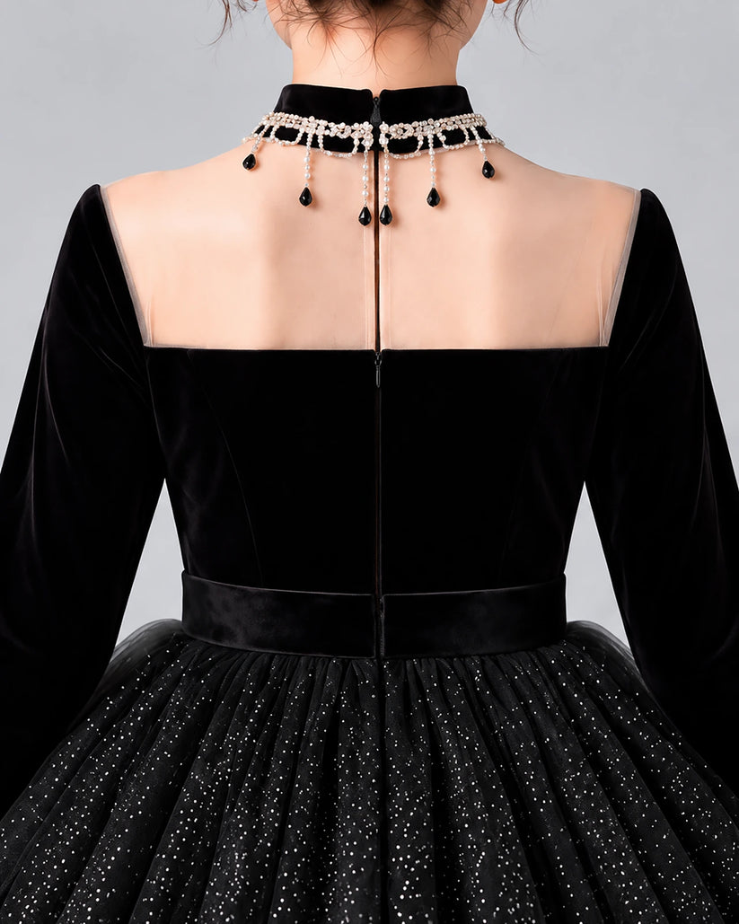 Black Ball Gown Girls Formal Dress Back_Detail [Shared]