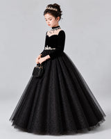 Black Ball Gown Girls Formal Dress Front