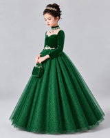 Emerald Green Ball Gown Girls Formal Dress Front