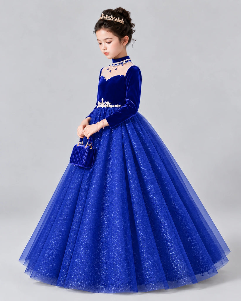 Royal Blue Ball Gown Girls Formal Dress Front