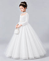 White Ball Gown Girls Formal Dress Front