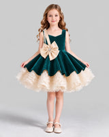 Peacock Flared Girls Formal Dress Front
