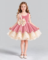 Pink Flared Girls Formal Dress Front