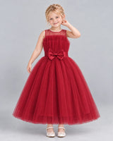 Burgundy Ball Gown Girls Formal Dress Front