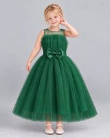 Dark Green Ball Gown Girls Formal Dress Front