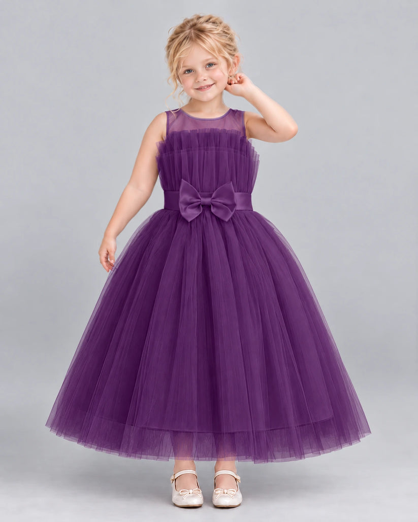 Grape Ball Gown Girls Formal Dress Front