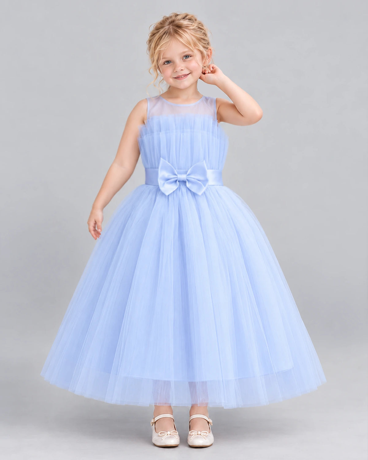 Lavender Ball Gown Girls Formal Dress Front