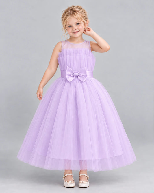 Lilac Ball Gown Girls Formal Dress Front