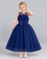 Navy Blue Ball Gown Girls Formal Dress Front