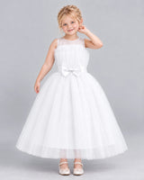 White Ball Gown Girls Formal Dress Front