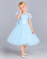 Baby Blue Ball Gown Girls Formal Dress Front