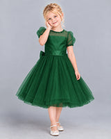 Dark Green Ball Gown Girls Formal Dress Front