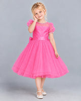 Hot Pink Ball Gown Girls Formal Dress Front