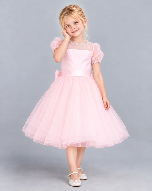 Pink Ball Gown Girls Formal Dress Front