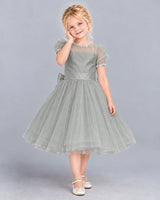 Silver Ball Gown Girls Formal Dress Front