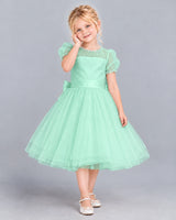 Turquoise Ball Gown Girls Formal Dress Front