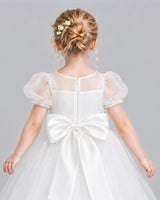 White Ball Gown Girls Formal Dress Back_Detail [Shared]
