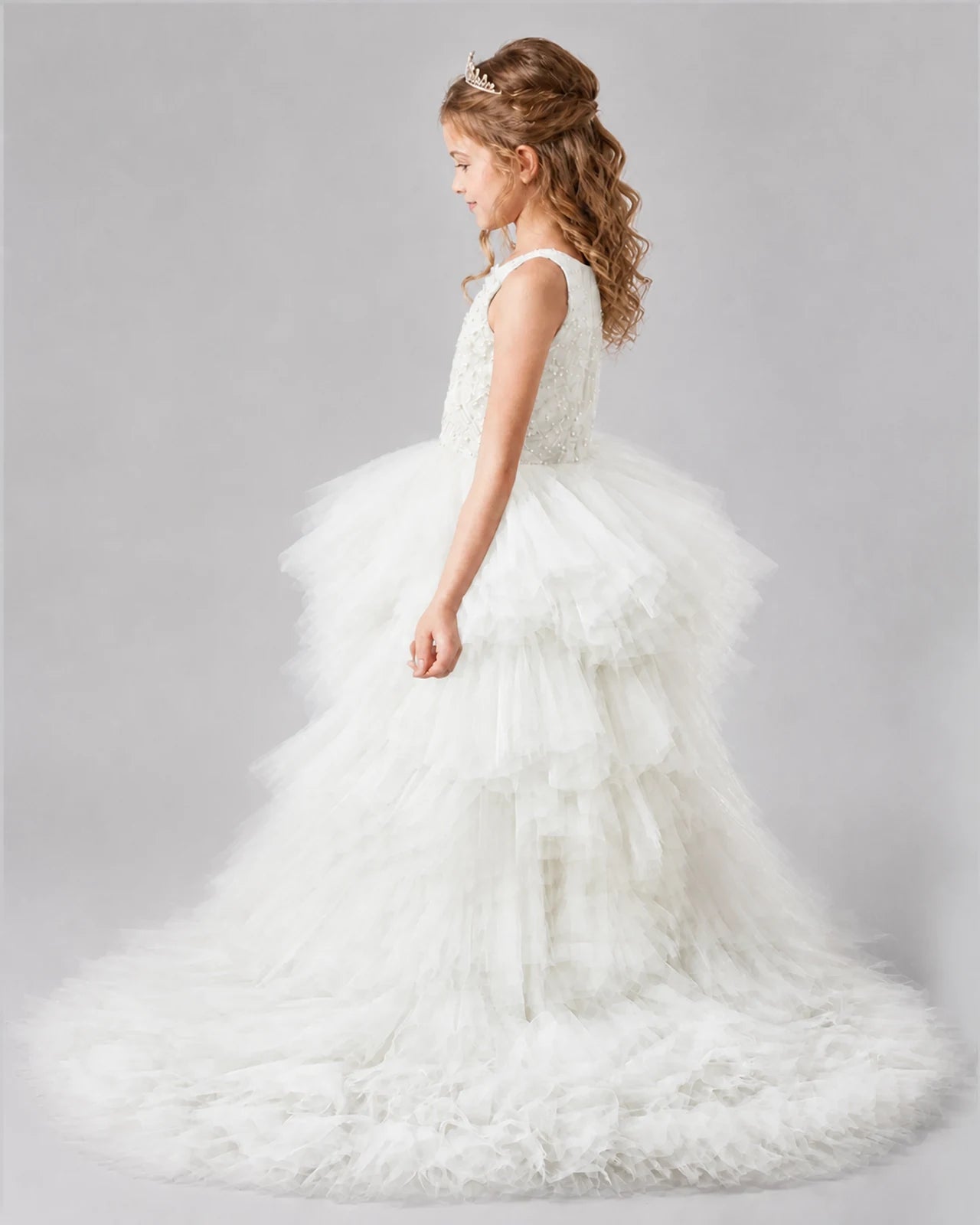 Ivory A-line Girls Pageant Dresses Back