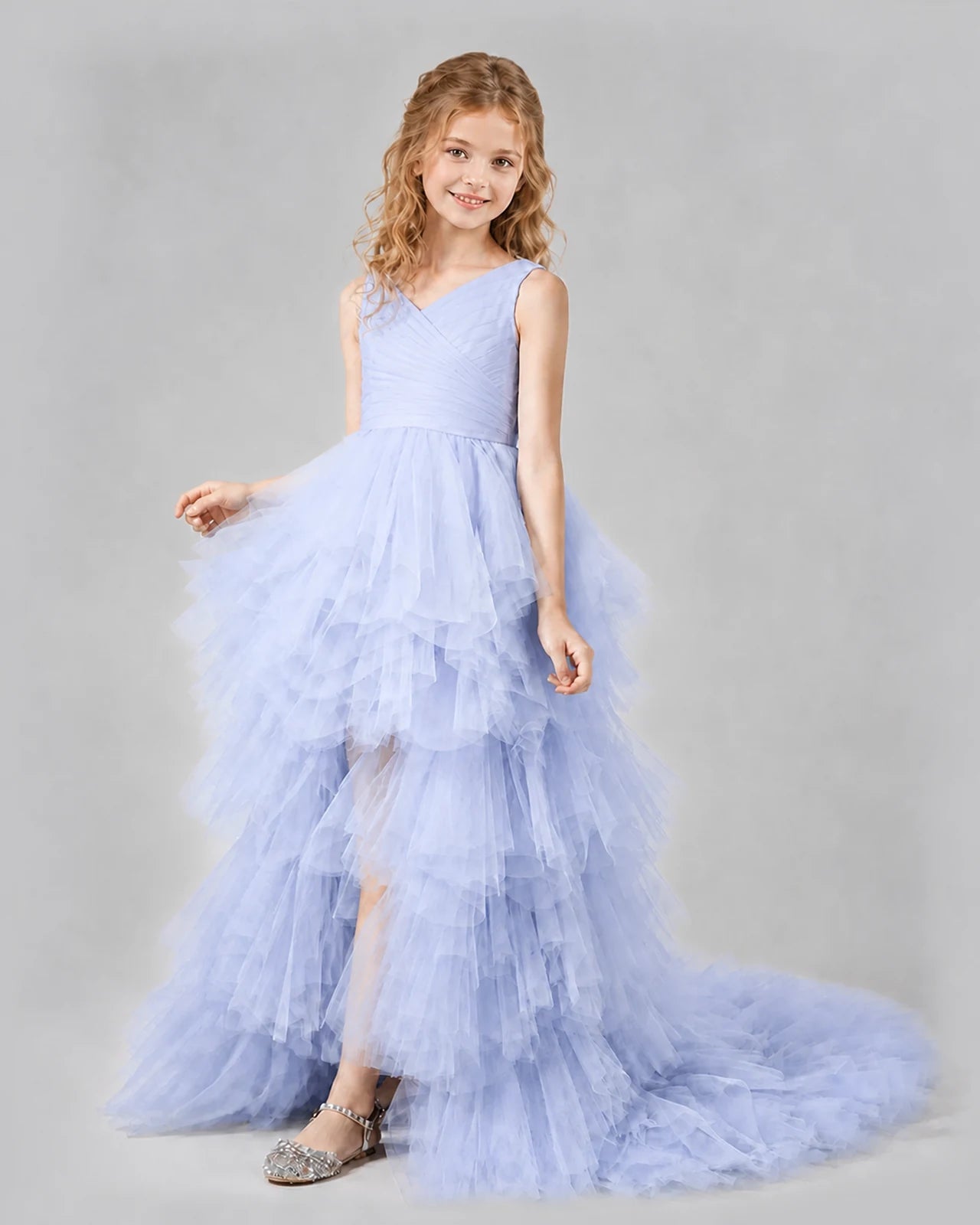 Lavender A-line Girls Pageant Dresses Side