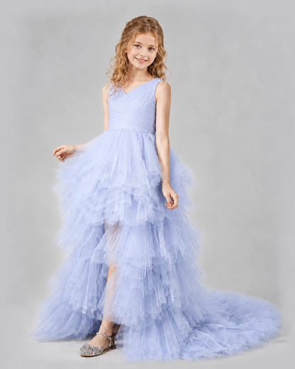 Lavender A-line Girls Pageant Dresses Side