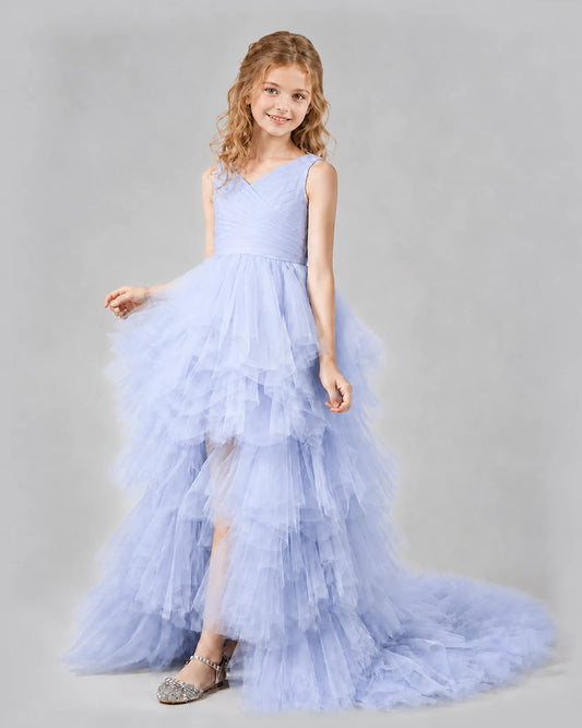 Lavender A-line Girls Pageant Dresses Side