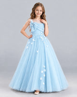 Baby Blue Ball Gown Girls Formal Dress Front