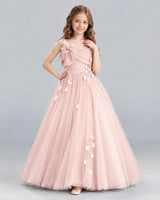 Blush Pink Ball Gown Girls Formal Dress Front