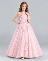 Pink Ball Gown Girls Formal Dress Front