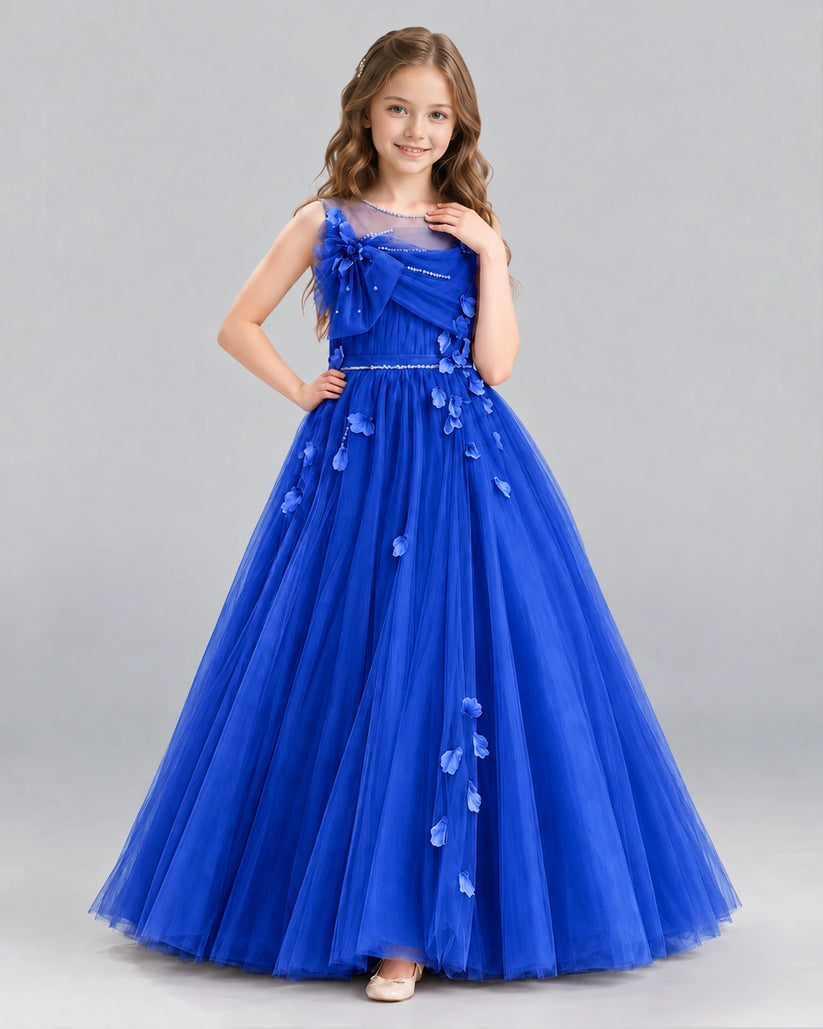 Royal Blue Ball Gown Girls Formal Dress Front