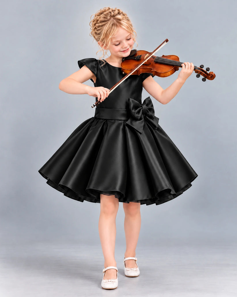 Black Ball Gown Girls Formal Dress Front